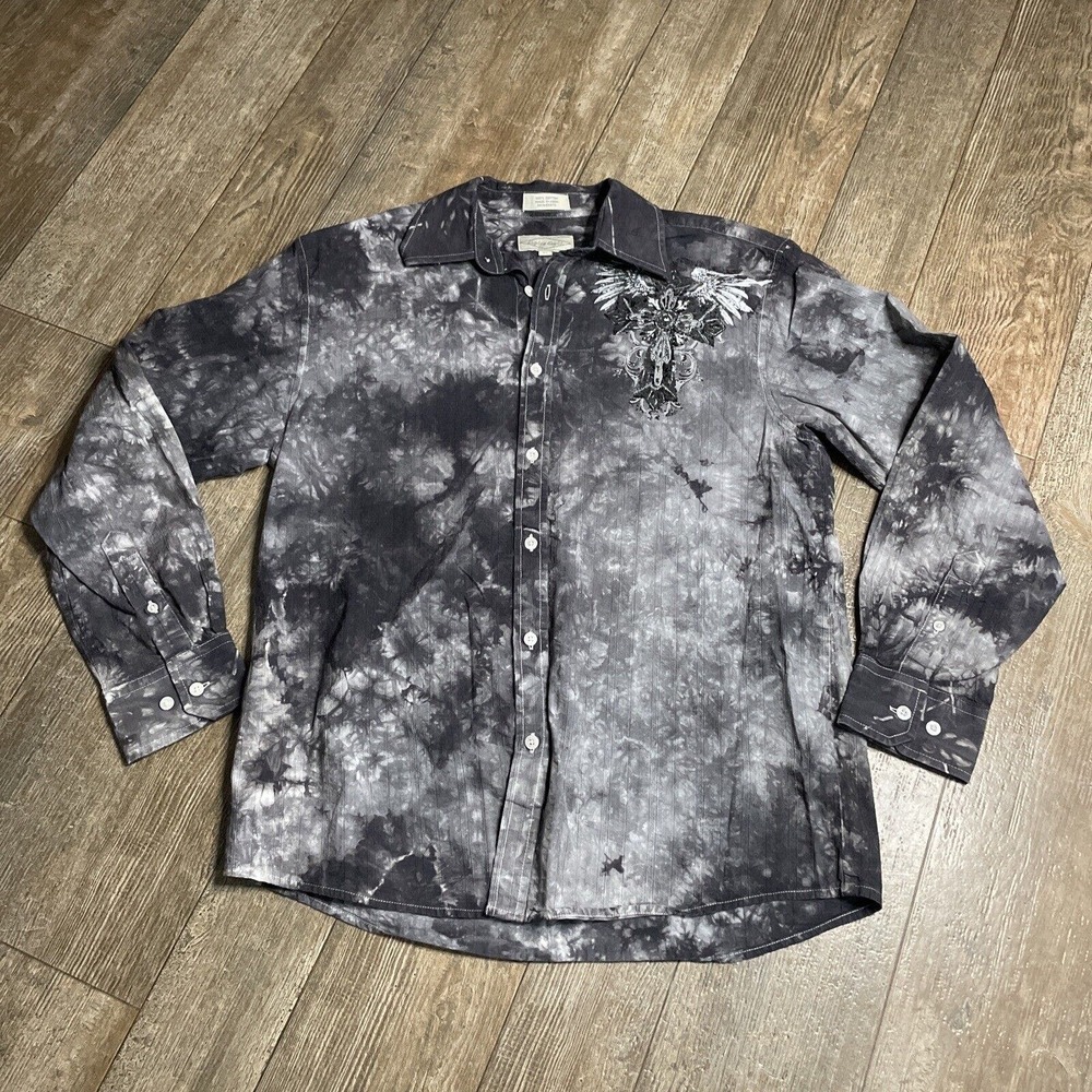 Eighty Eight Affliction Style Button Down Shirt G… - image 4